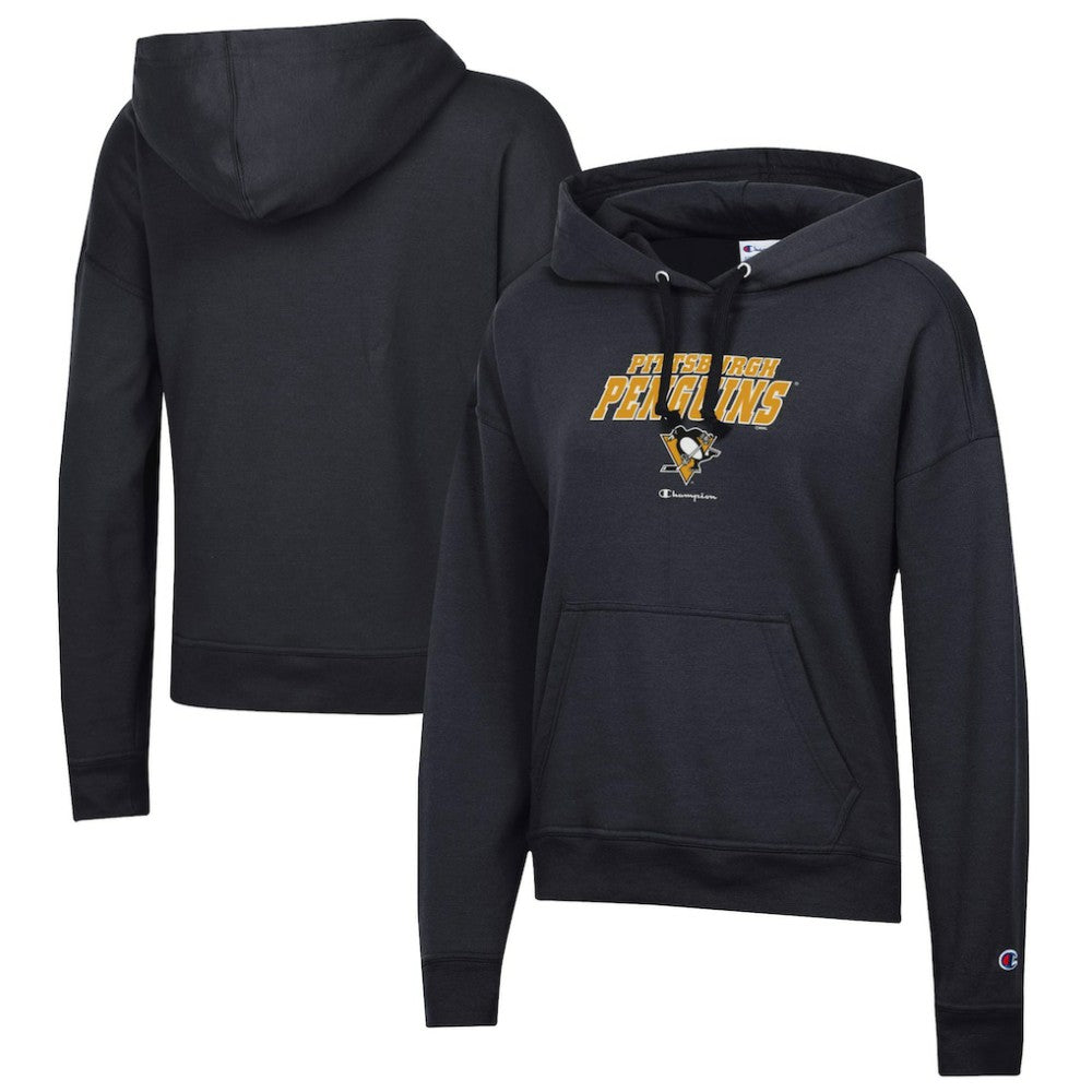 Pittsburgh Penguins Champion Women's Powerblend Fleece Pullover Hoodie Black