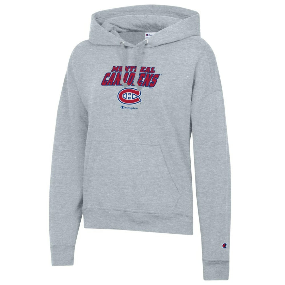 Montreal Canadiens Champion Women's Powerblend Fleece Pullover Hoodie Gray
