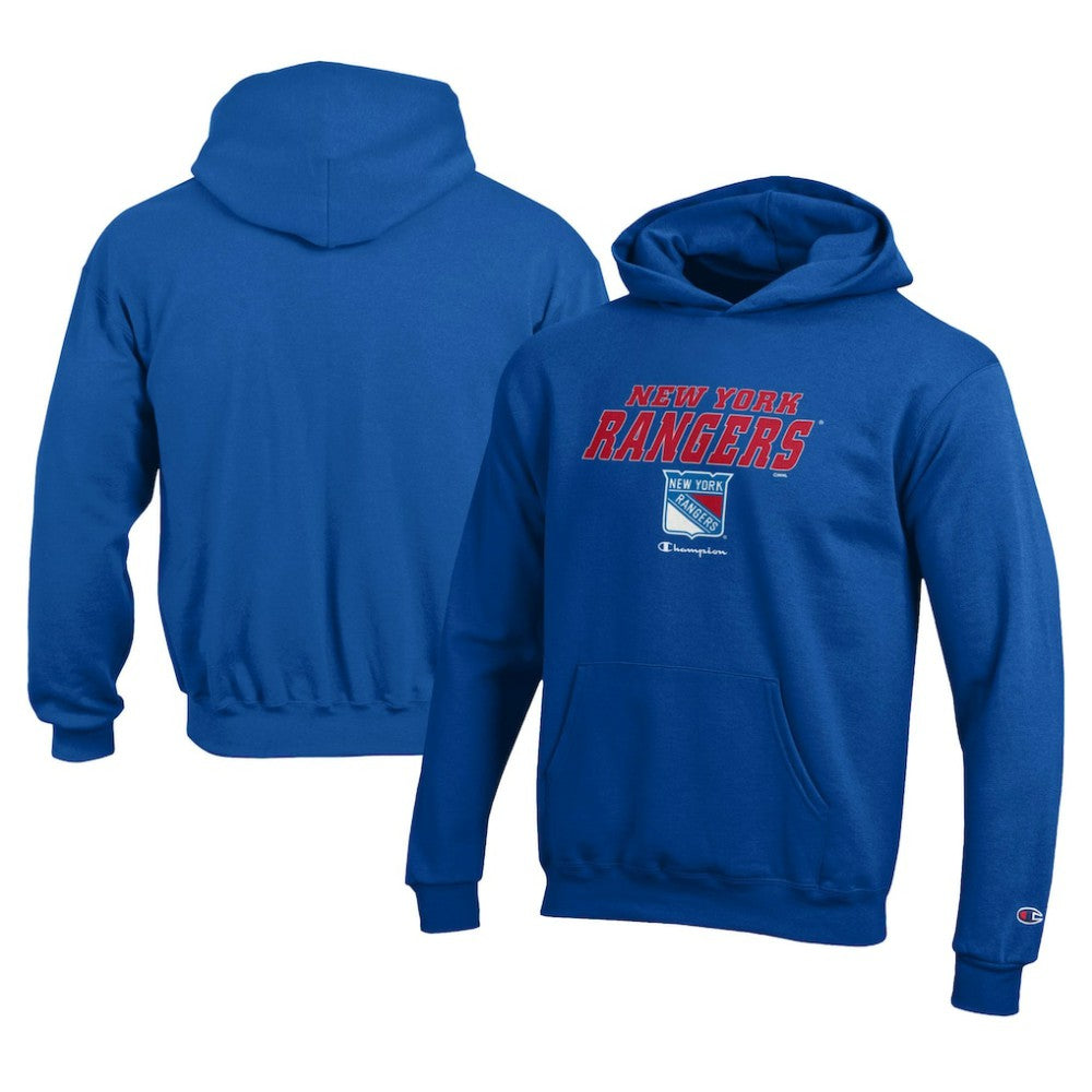 New York Rangers Champion Youth Eco Powerblend Pullover Hoodie Royal