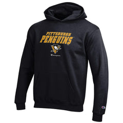 Pittsburgh Penguins Champion Youth Eco Powerblend Pullover Hoodie Black