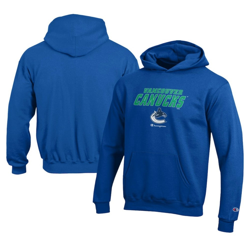 Vancouver Canucks Champion Youth Eco Powerblend Pullover Hoodie Royal