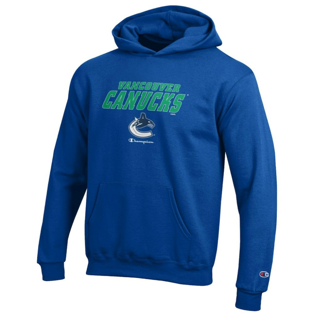Vancouver Canucks Champion Youth Eco Powerblend Pullover Hoodie Royal