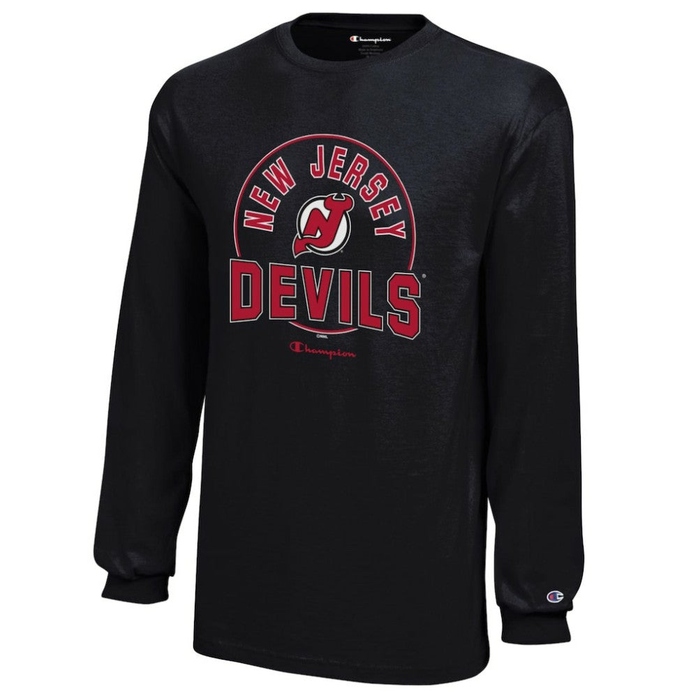 New Jersey Devils Champion Youth Long-Sleeve Jersey T-Shirt Black