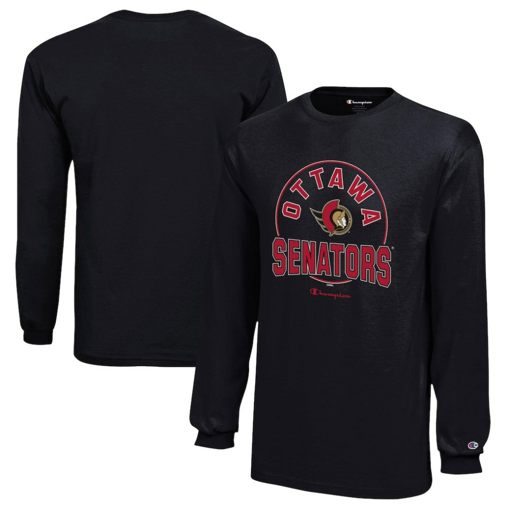 Ottawa Senators Champion Youth Long-Sleeve Jersey T-Shirt Black