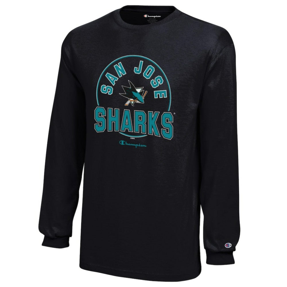 San Jose Sharks Champion Youth Long-Sleeve Jersey T-Shirt Black