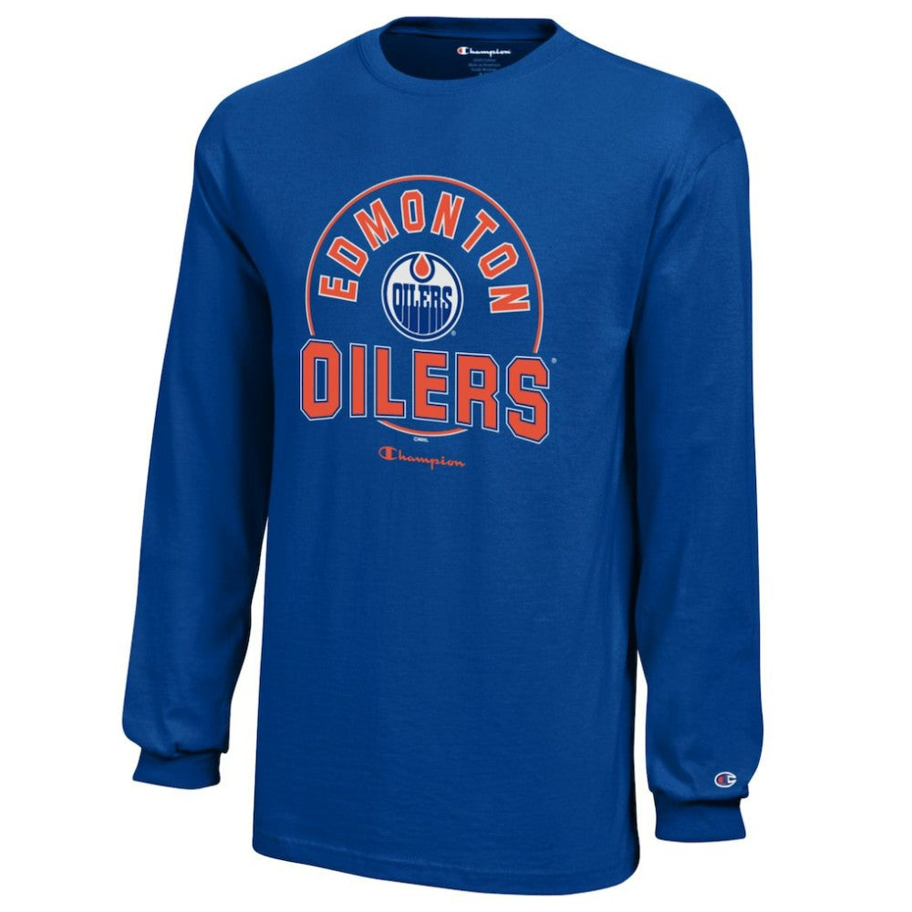 Edmonton Oilers Champion Youth Long-Sleeve Jersey T-Shirt Royal