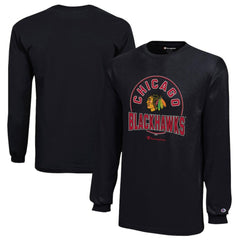Chicago Blackhawks Champion Youth Long-Sleeve Jersey T-Shirt Black