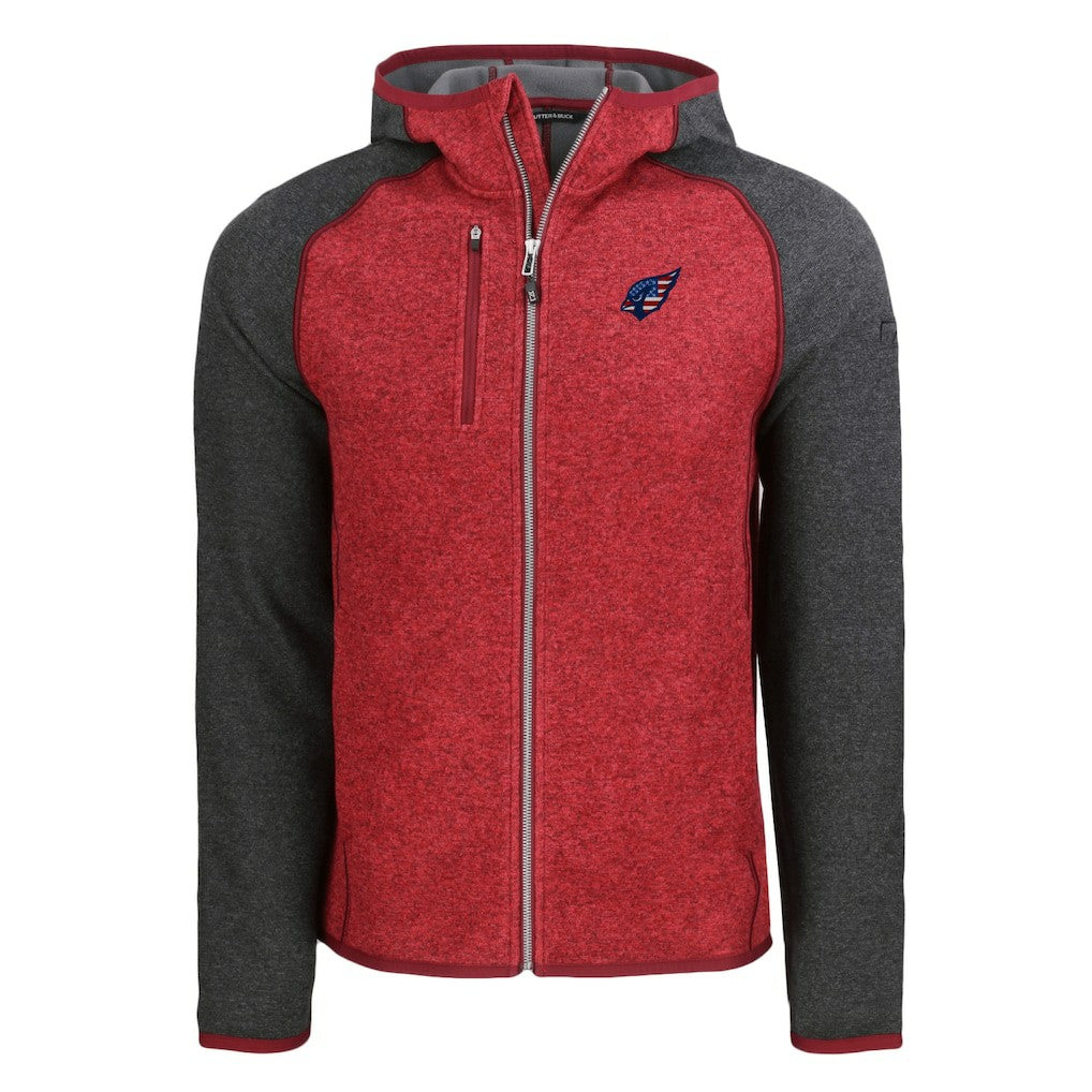 Arizona Cardinals Cutter & Buck Americana Mainsail Full-Zip Hooded Jacket - Heather Cardinal/Heather Charcoal discount