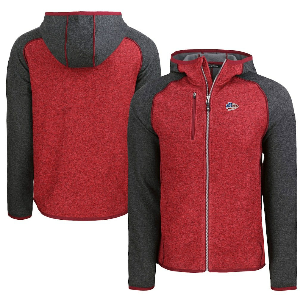 Kansas City Chiefs Cutter & Buck Americana Mainsail Full-Zip Hooded Jacket - Heather Red/Heather Charcoal outlet