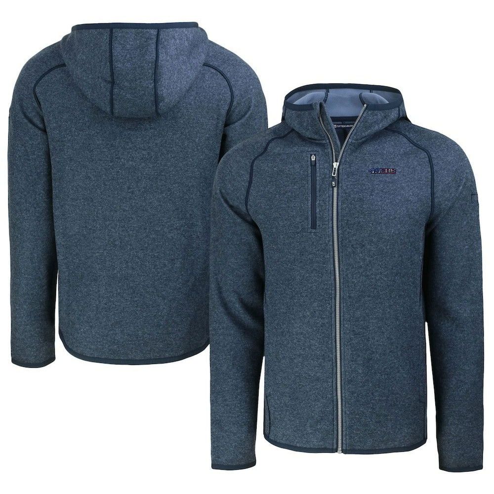 San Francisco 49ers Cutter & Buck Americana Mainsail Full-Zip Hooded Jacket - Heather Navy outlet
