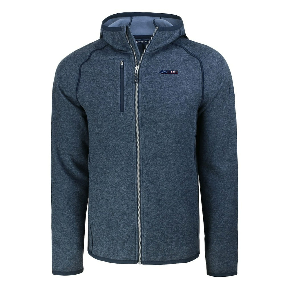 San Francisco 49ers Cutter & Buck Americana Mainsail Full-Zip Hooded Jacket - Heather Navy outlet