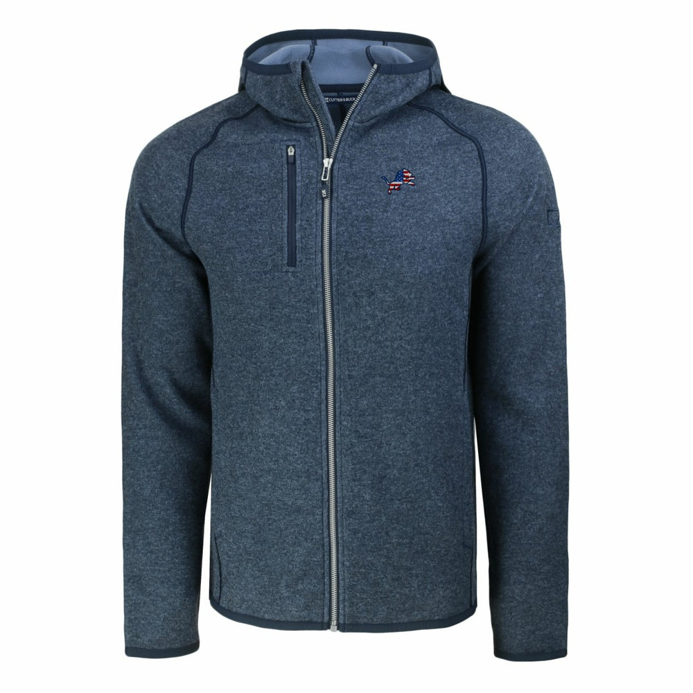 Detroit Lions Cutter & Buck Americana Mainsail Full-Zip Hooded Jacket - Heather Navy on sale