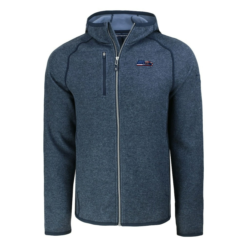 Seattle Seahawks Cutter & Buck Americana Mainsail Full-Zip Hooded Jacket - Heather College Navy cheap