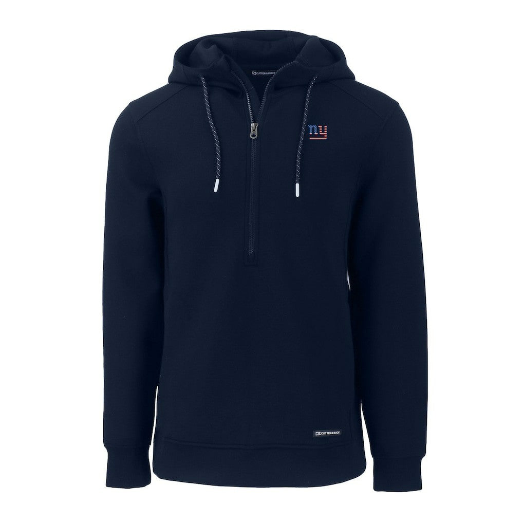 New York Giants Cutter & Buck Americana Roam Eco Half-Zip Recycled Pullover Hoodie - Navy online