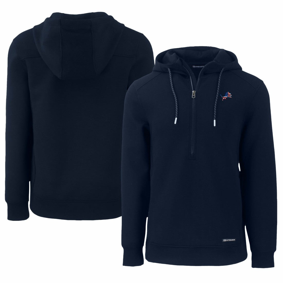 Detroit Lions Cutter & Buck Americana Roam Eco Half-Zip Recycled Pullover Hoodie - Navy outlet