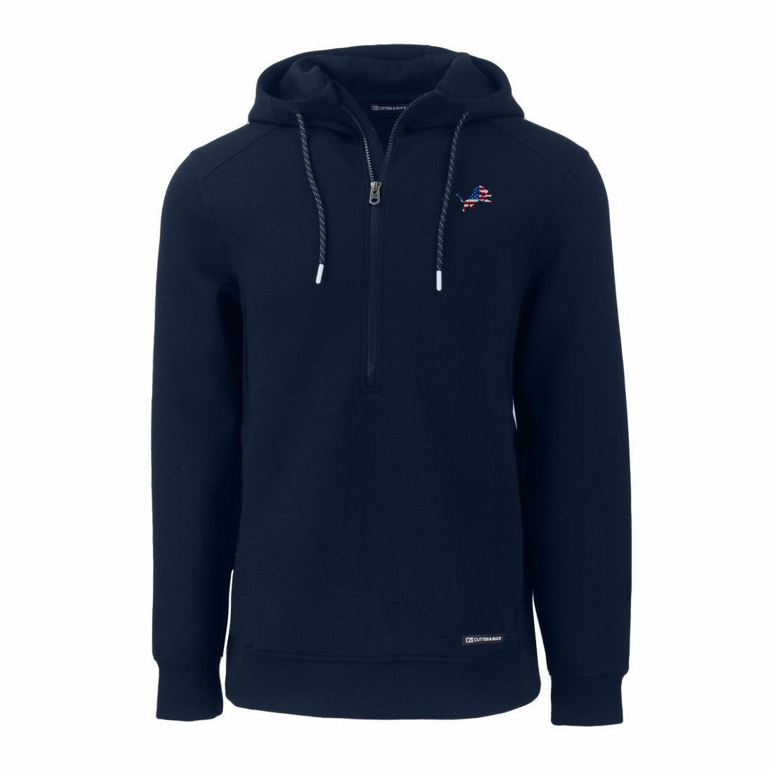 Detroit Lions Cutter & Buck Americana Roam Eco Half-Zip Recycled Pullover Hoodie - Navy outlet