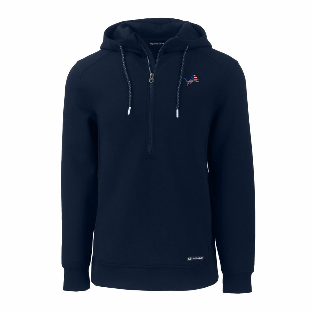 Detroit Lions Cutter & Buck Americana Roam Eco Half-Zip Recycled Pullover Hoodie - Navy outlet
