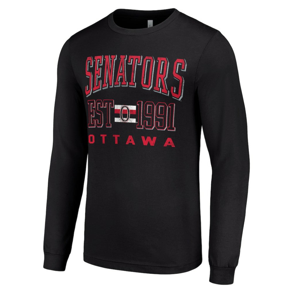 Ottawa Senators Starter Retro Graphic Long Sleeve Crew T-Shirt Black