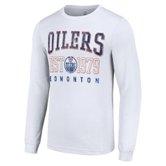 Edmonton Oilers Starter Retro Graphic Long Sleeve Crew T-Shirt White