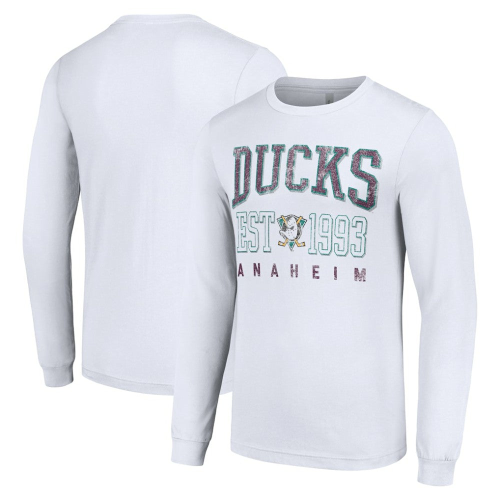 Anaheim Ducks Starter Retro Graphic Long Sleeve Crew T-Shirt White