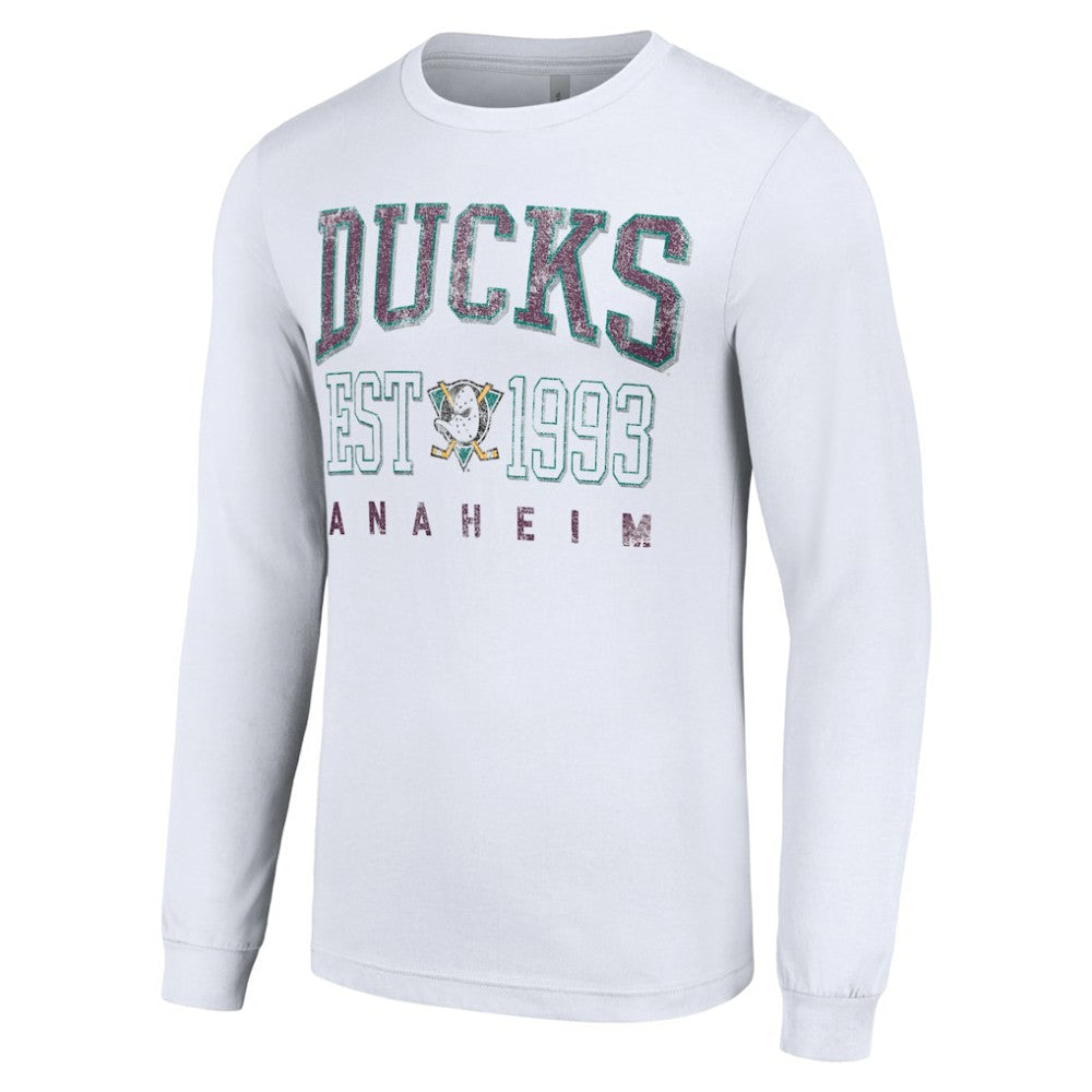 Anaheim Ducks Starter Retro Graphic Long Sleeve Crew T-Shirt White