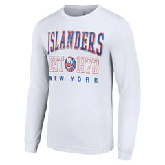 New York Islanders Starter Retro Graphic Long Sleeve Crew T-Shirt White