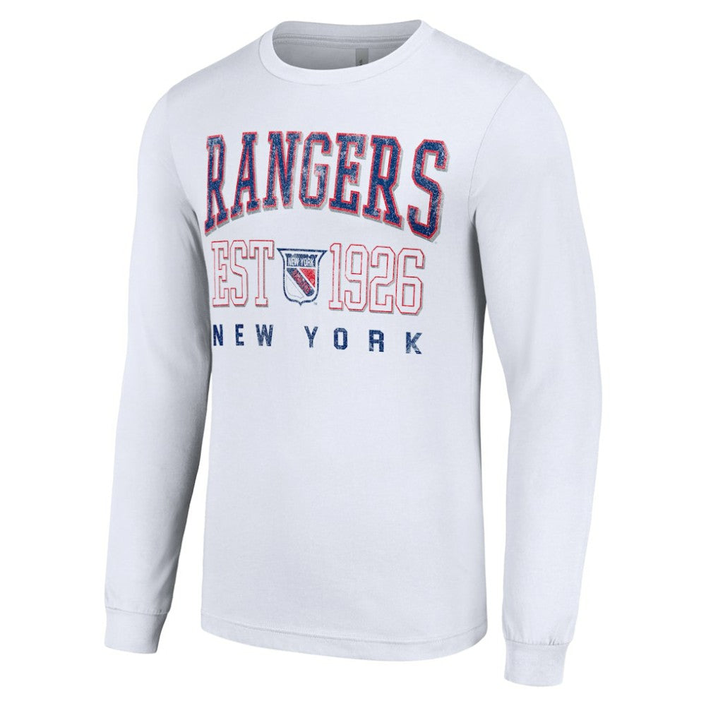 New York Rangers Starter Retro Graphic Long Sleeve Crew T-Shirt White
