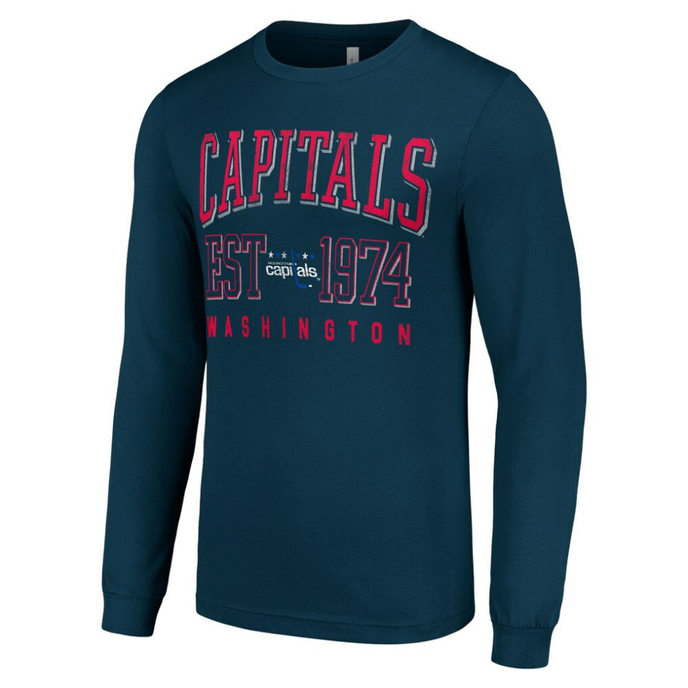 Washington Capitals Starter Retro Graphic Long Sleeve Crew T-Shirt Navy