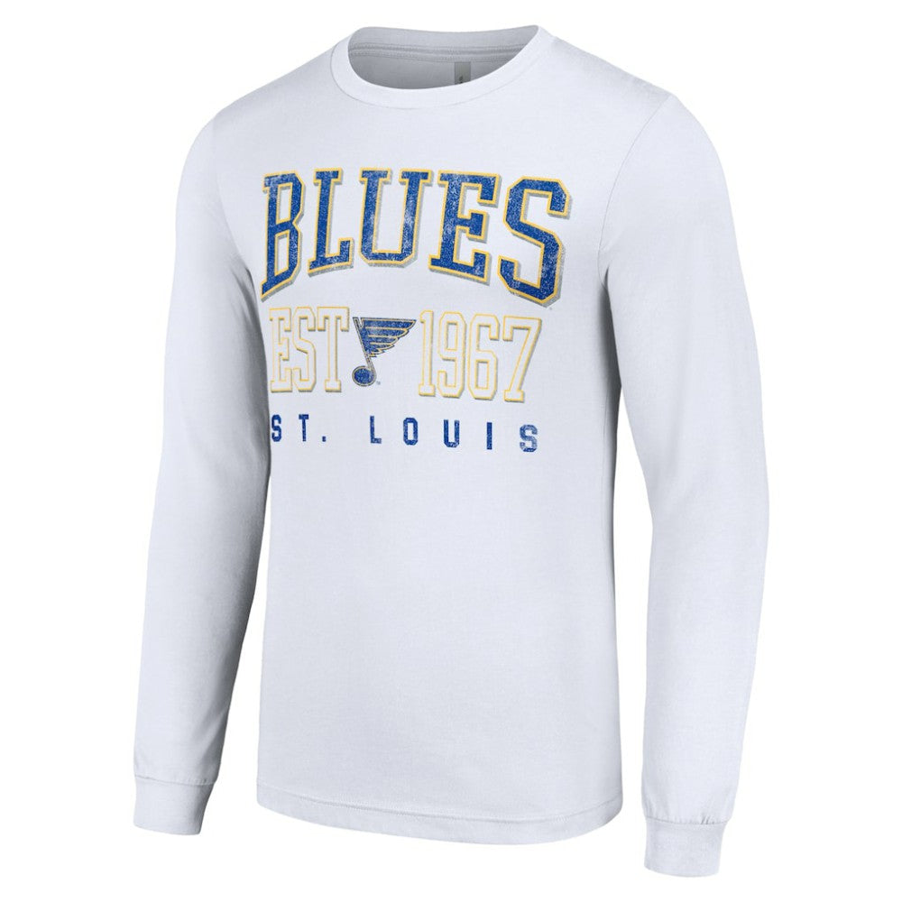 St. Louis Blues Starter Retro Graphic Long Sleeve Crew T-Shirt White