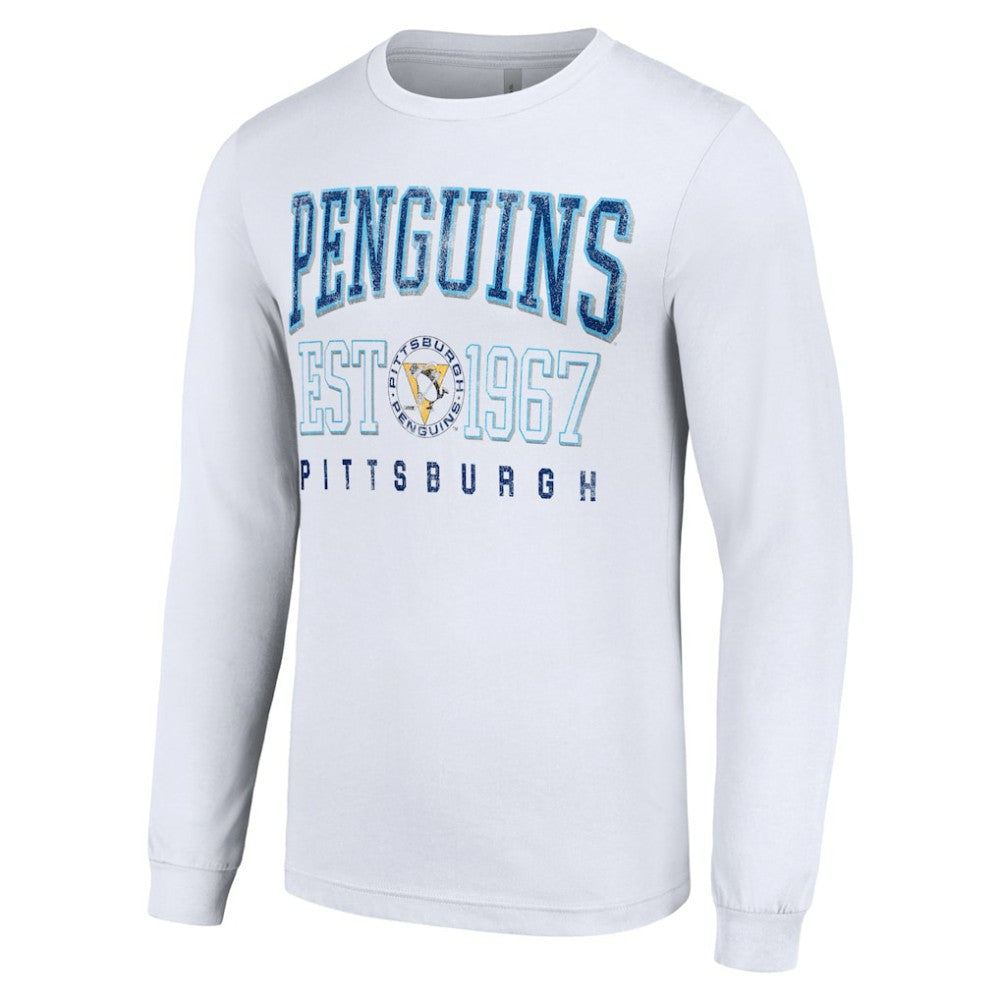 Pittsburgh Penguins Starter Retro Graphic Long Sleeve Crew T-Shirt White