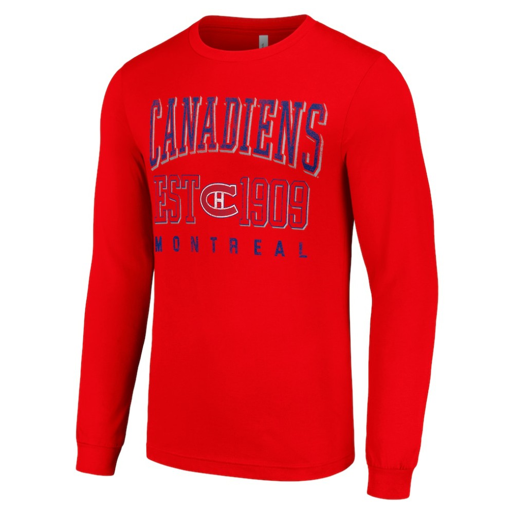Montreal Canadiens Starter Retro Graphic Long Sleeve Crew T-Shirt Red
