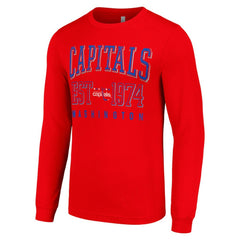 Washington Capitals Starter Retro Graphic Long Sleeve Crew T-Shirt Red