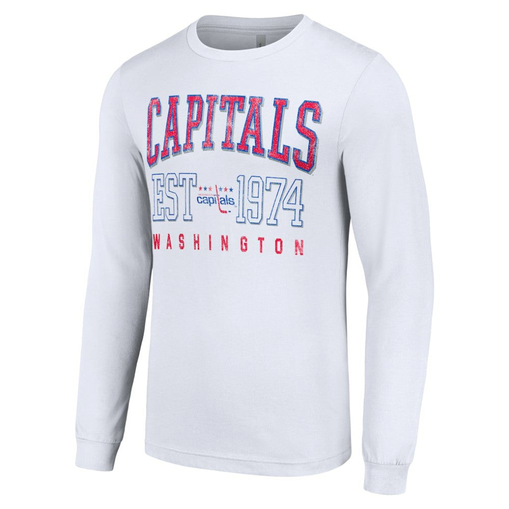 Washington Capitals Starter Retro Graphic Long Sleeve Crew T-Shirt White