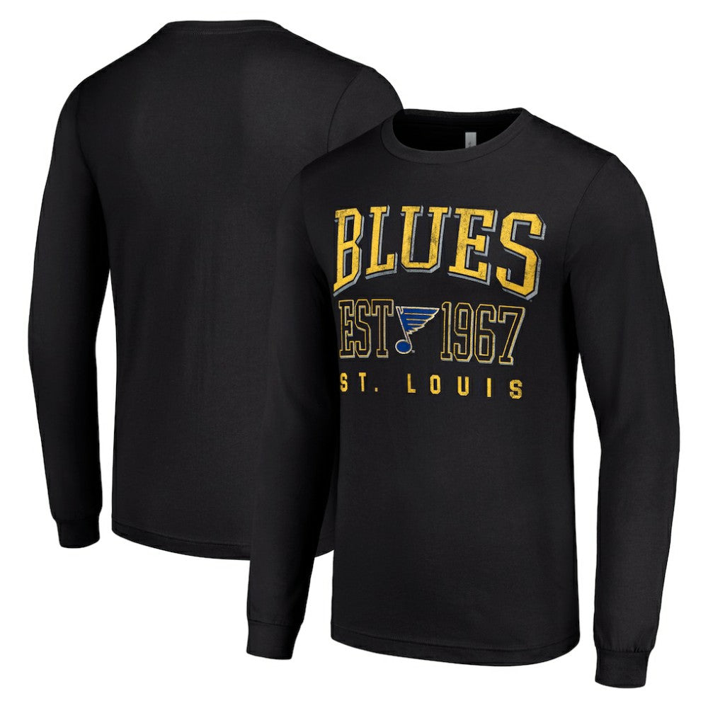 St. Louis Blues Starter Retro Graphic Long Sleeve Crew T-Shirt Black