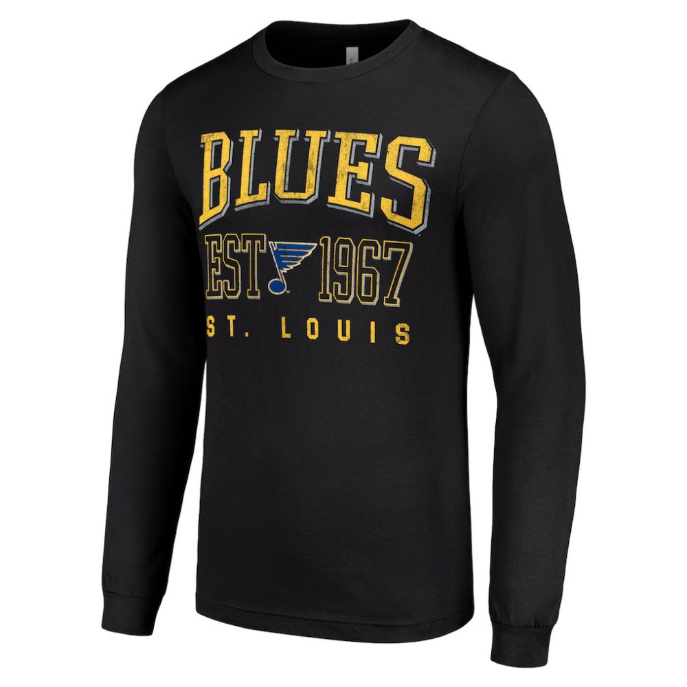 St. Louis Blues Starter Retro Graphic Long Sleeve Crew T-Shirt Black