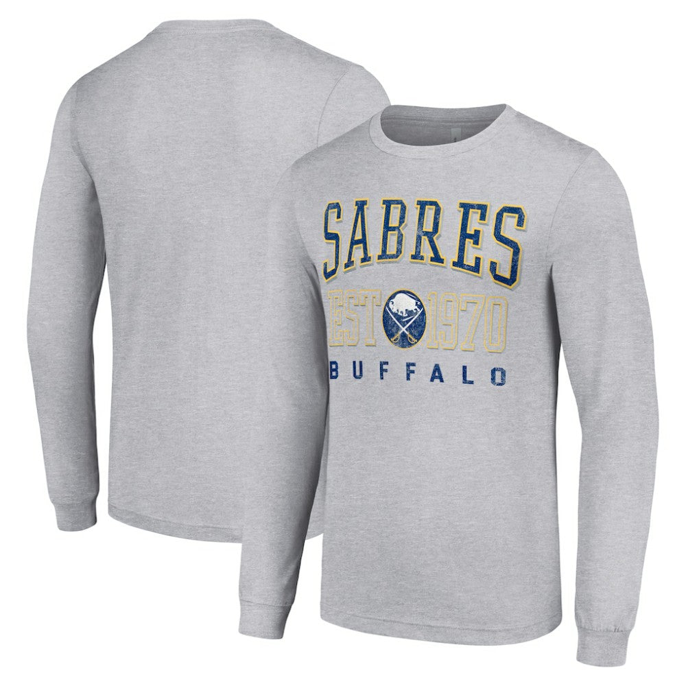 Buffalo Sabres Starter Retro Graphic Long Sleeve Crew T-Shirt Heather Gray