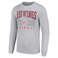 Detroit Red Wings Starter Retro Graphic Long Sleeve Crew T-Shirt Heather Gray