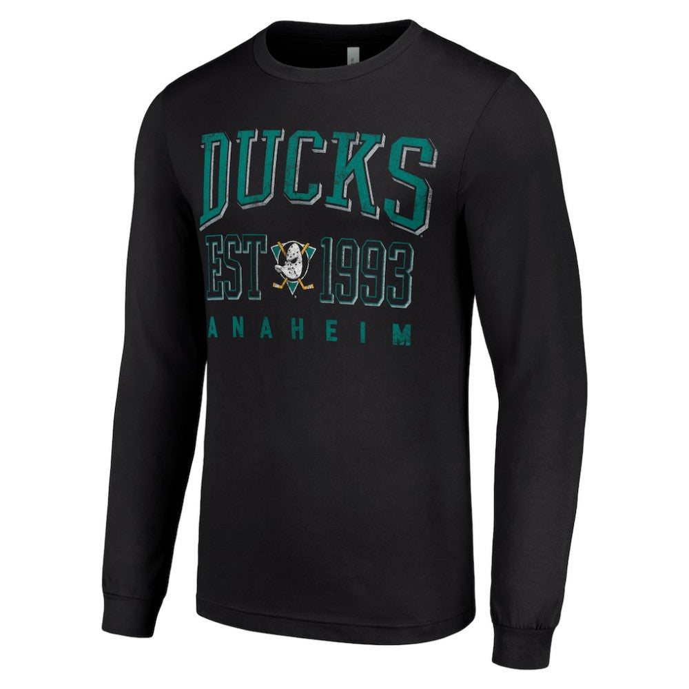Anaheim Ducks Starter Retro Graphic Long Sleeve Crew T-Shirt Black