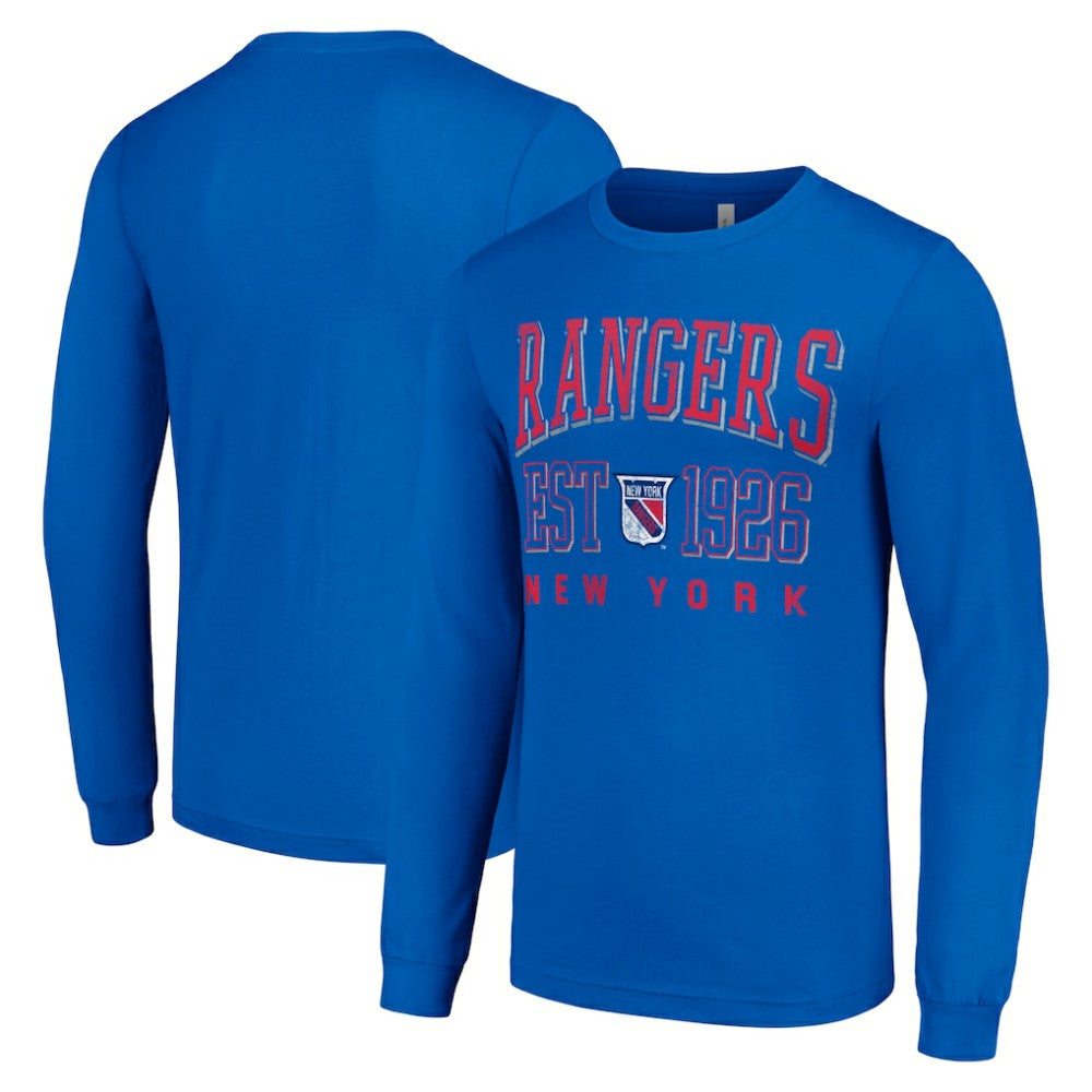 New York Rangers Starter Retro Graphic Long Sleeve Crew T-Shirt Royal