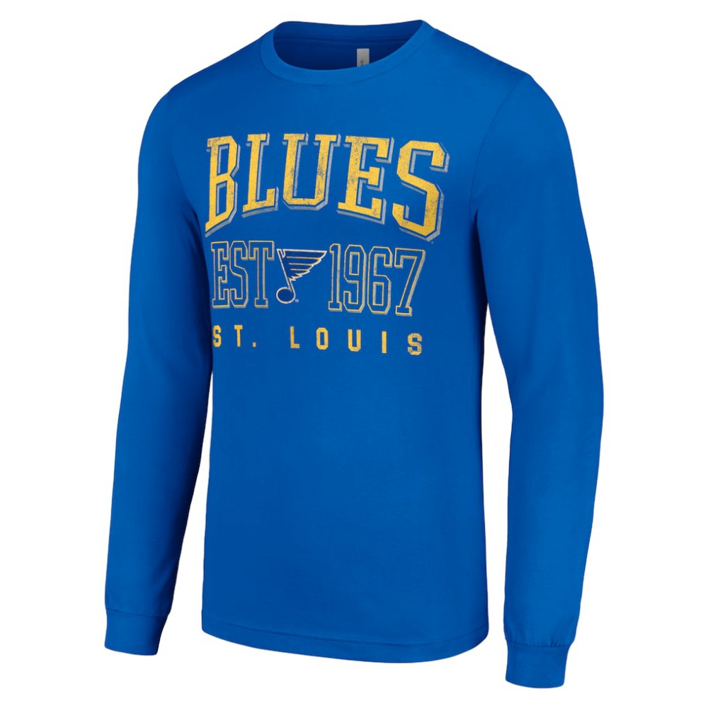 St. Louis Blues Starter Retro Graphic Long Sleeve Crew T-Shirt Royal