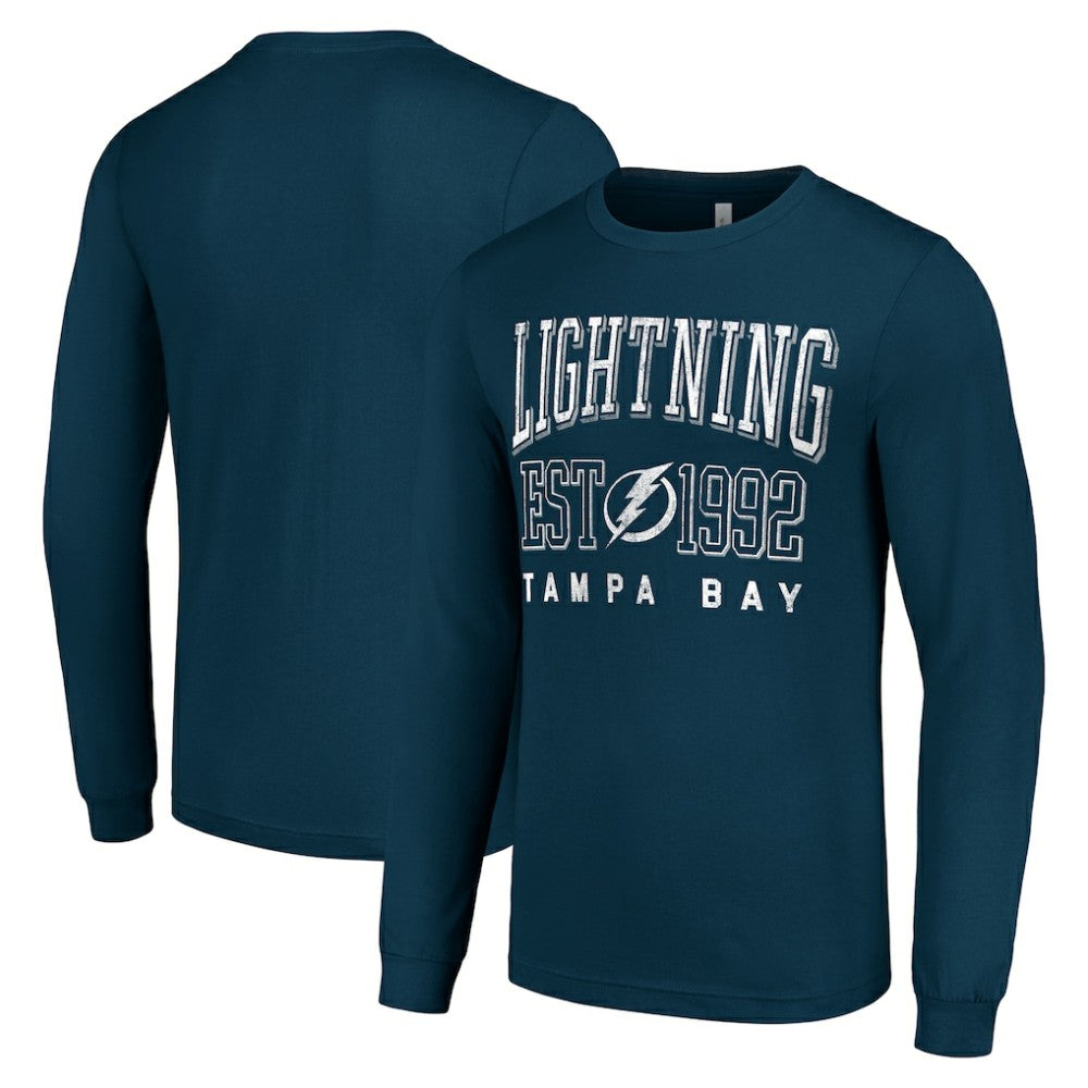 Tampa Bay Lightning Starter Logo Graphic Long Sleeve T-Shirt Navy