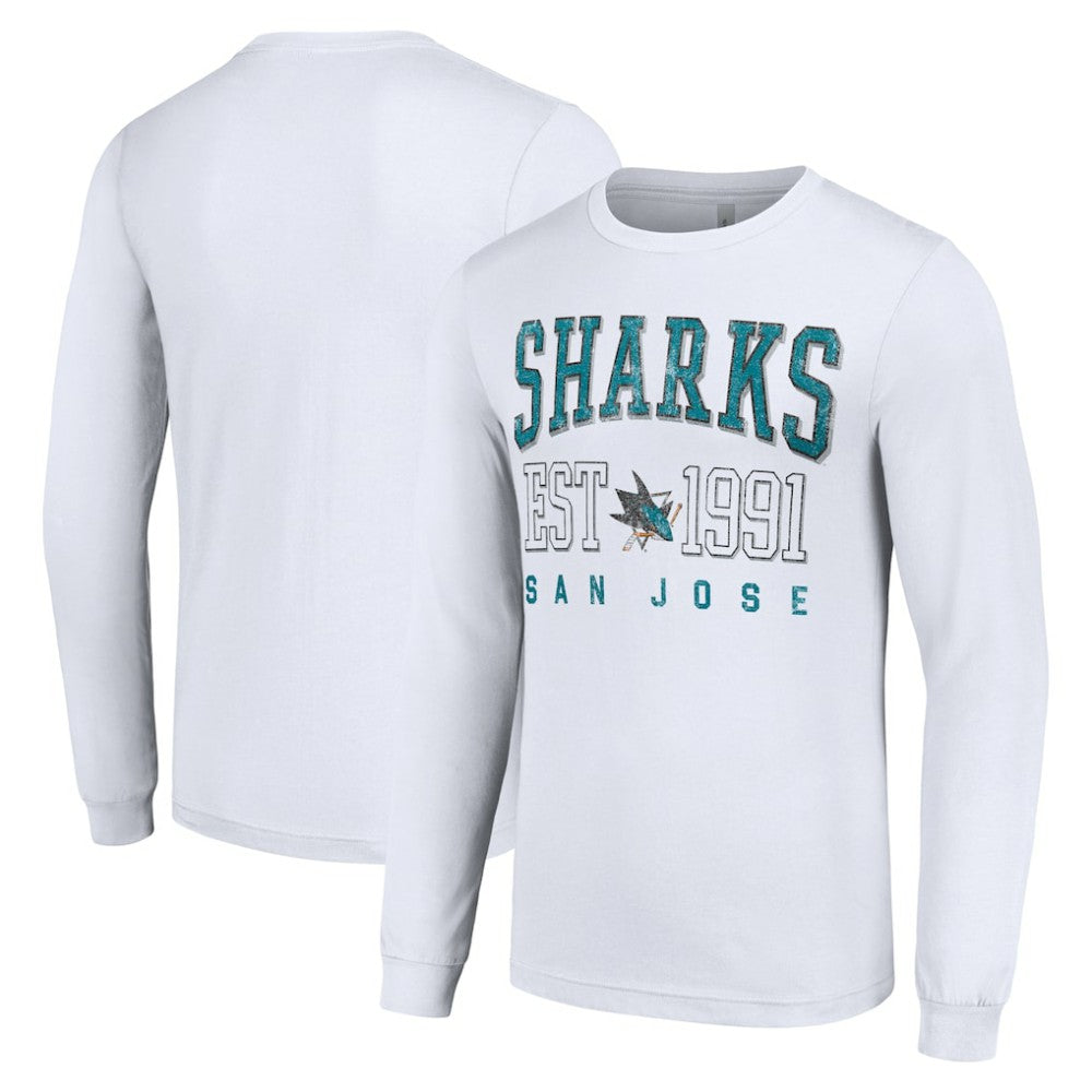 San Jose Sharks Starter Logo Graphic Long Sleeve T-Shirt White