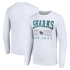 San Jose Sharks Starter Logo Graphic Long Sleeve T-Shirt White