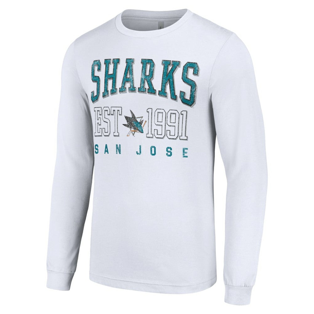 San Jose Sharks Starter Logo Graphic Long Sleeve T-Shirt White
