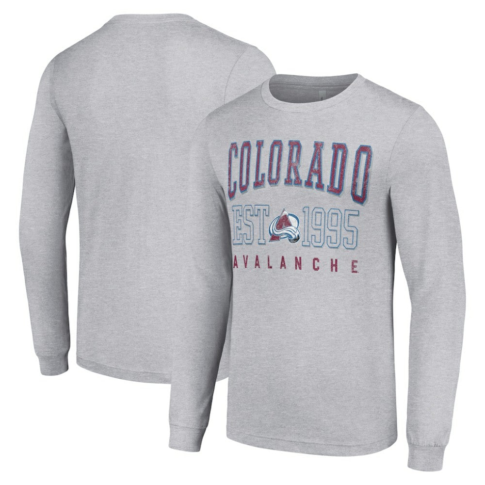 Colorado Avalanche Starter Logo Graphic Long Sleeve T-Shirt Heather Gray