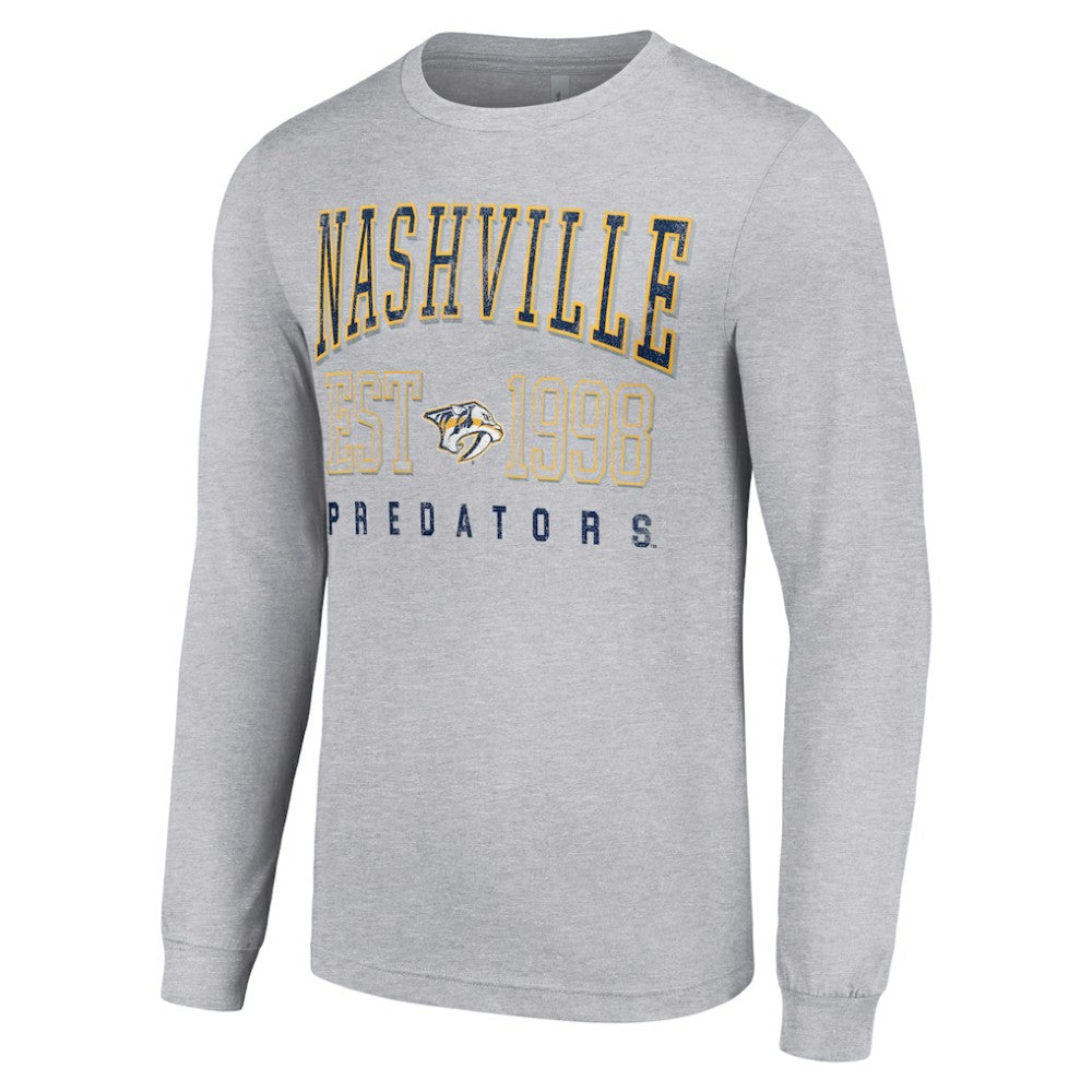 Nashville Predators Starter Logo Graphic Long Sleeve T-Shirt Heather Gray