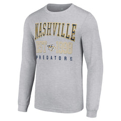 Nashville Predators Starter Logo Graphic Long Sleeve T-Shirt Heather Gray