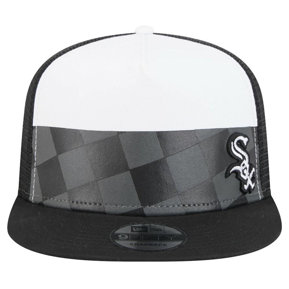 Chicago White Sox Checkmate Trucker 9FIFTY Snapback Hat - Black | New Era