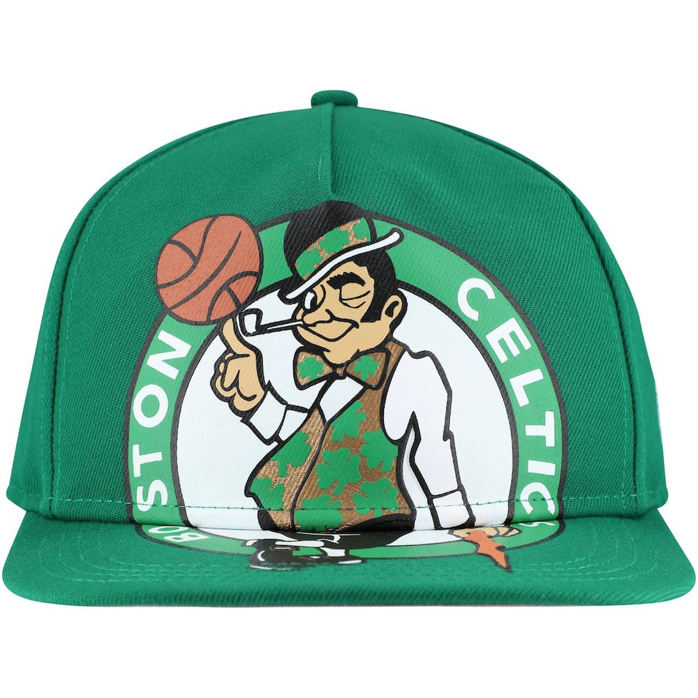 Boston Celtics Oversized Puff Print Logo Golfer Snapback Hat - Kelly Green | New Era cheap