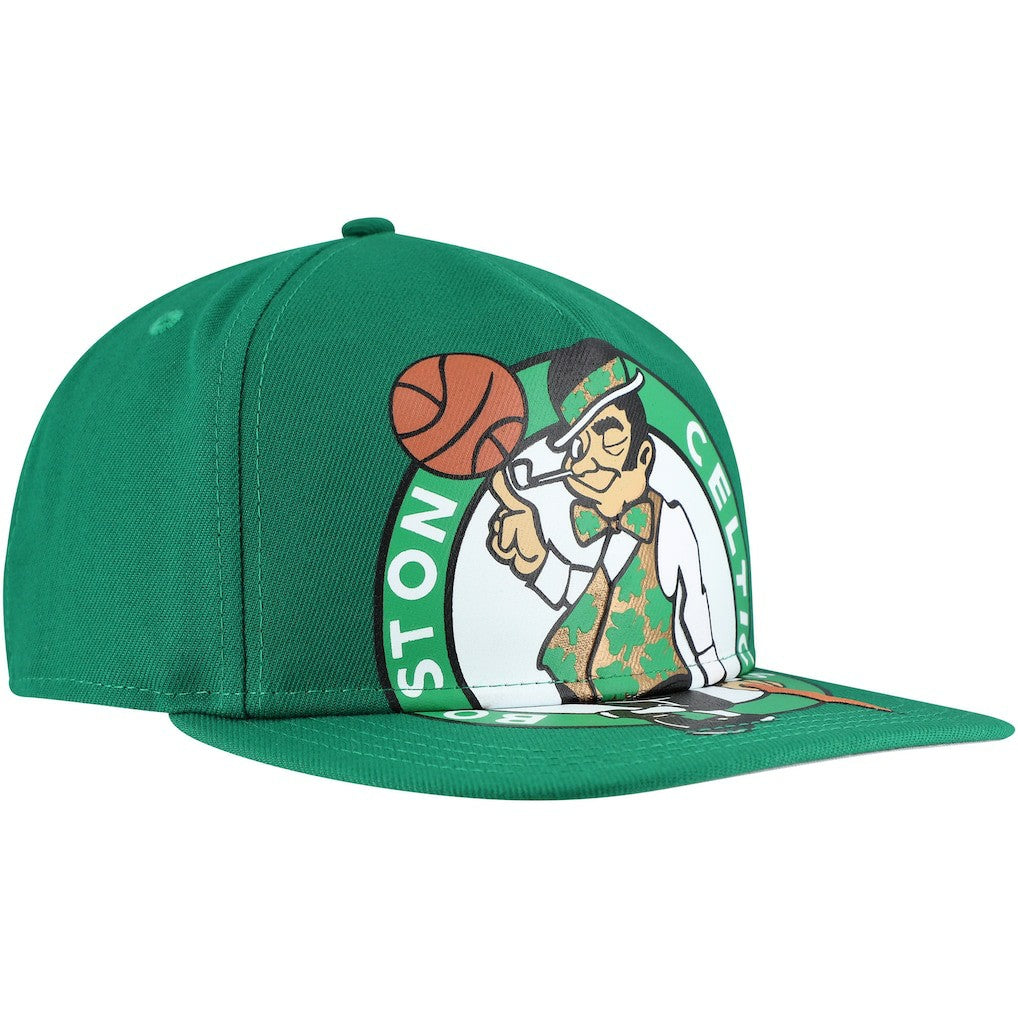 Boston Celtics Oversized Puff Print Logo Golfer Snapback Hat - Kelly Green | New Era cheap